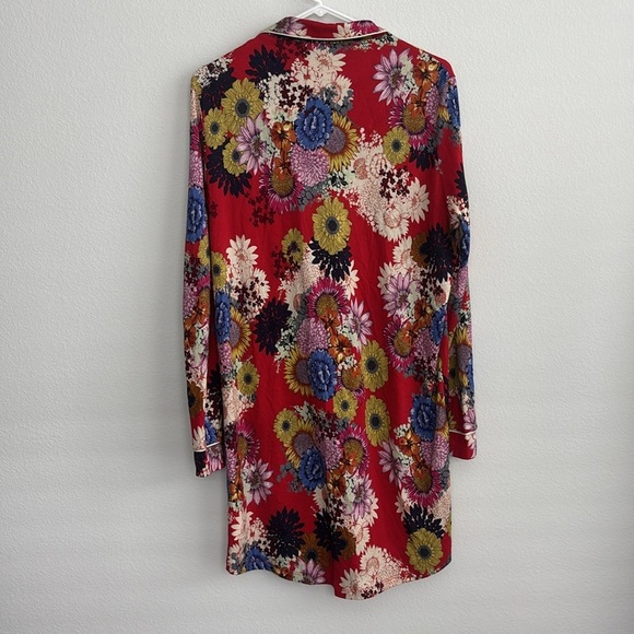 Johnny Was Button Down Sleepwear Shirtdress - Picture 2 of 4